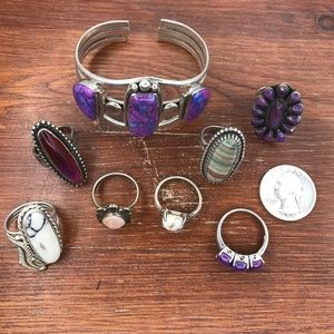 Vintage Navajo lot of sterling, silver jewelry